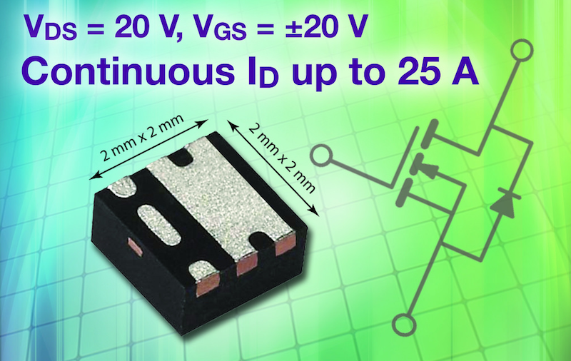 Vishay's PowerPAK SC-70 20V MOSFET increases power density and Reliability to Portable Electronics